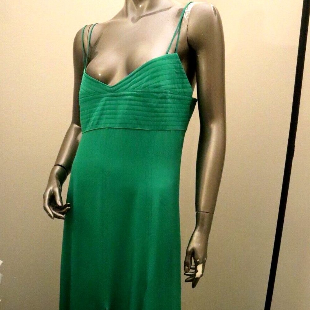 La Ligne Luca Midi Dress Kelly Green 100% Silk Women's Size XL New Tag $450 - Picture 4 of 10